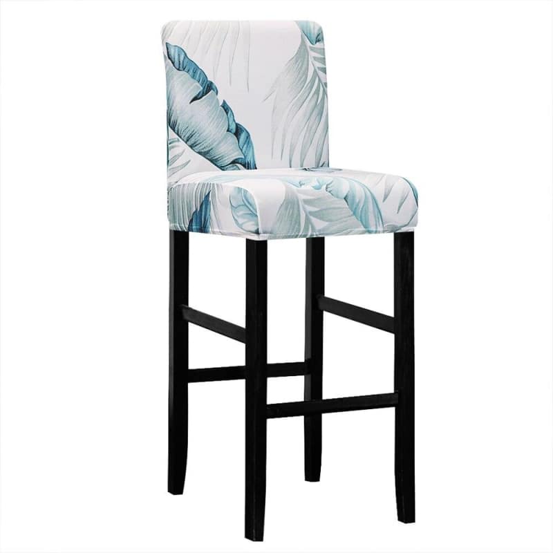 Weißer und blauer glühender Barhockerbezug