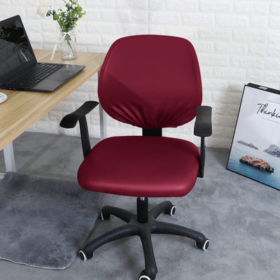 Bürostuhlbezug aus burgunderfarbenem Leder