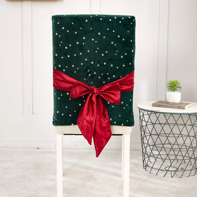 Weihnachtsstuhlbezug aus grünem Samt