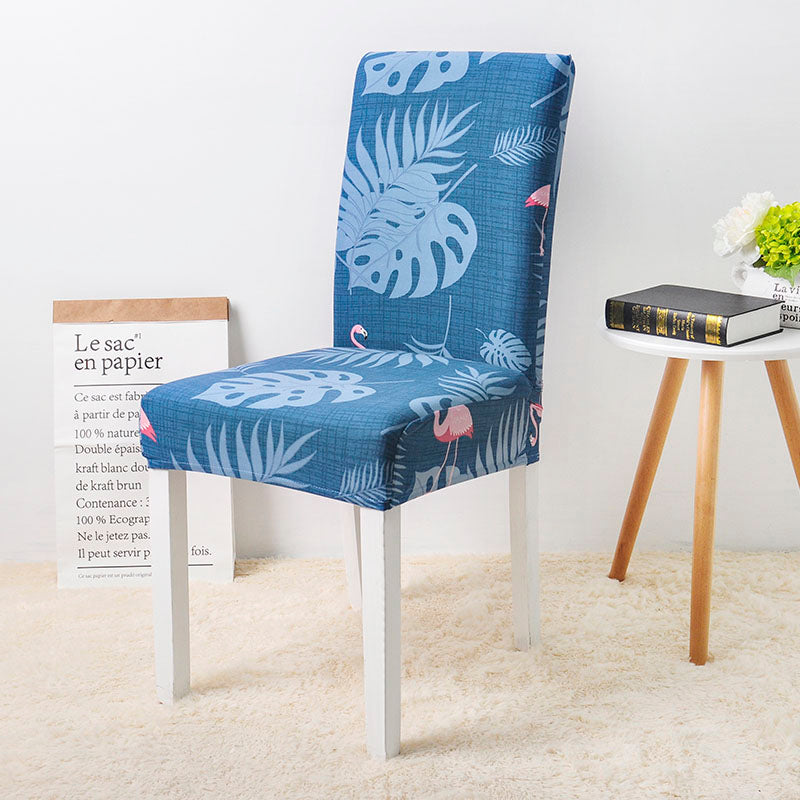 Geblümter Stuhlbezug (Blau-Rosa)