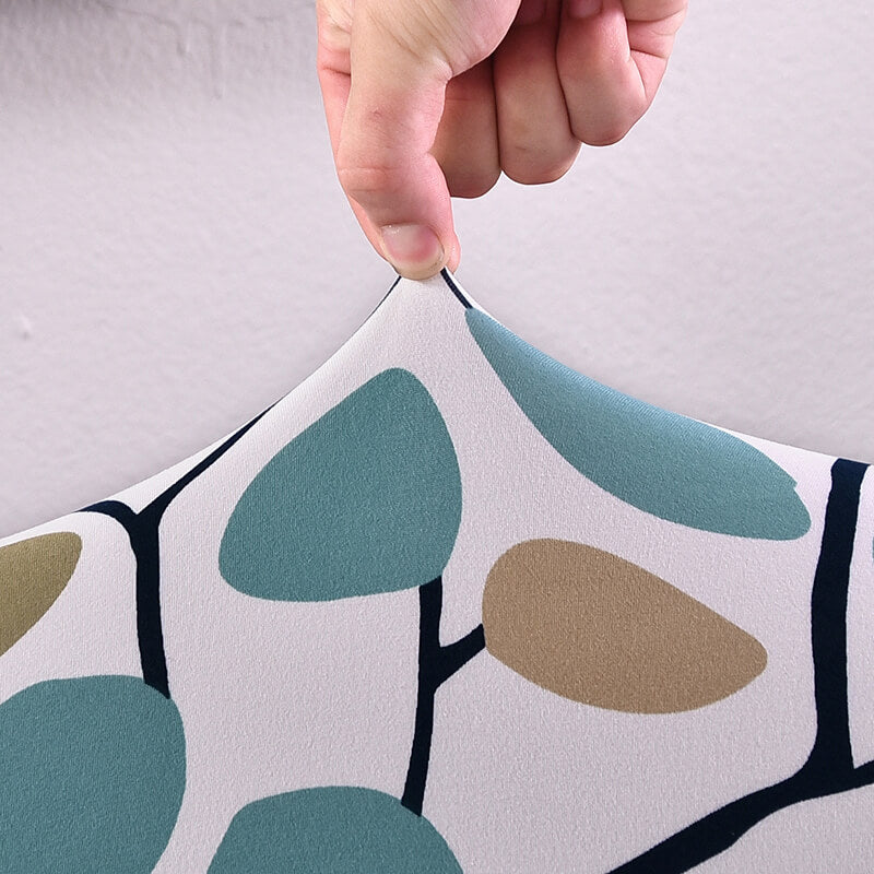 Stuhlbezug mit Blumenmuster (blau)