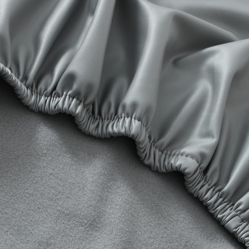 Bürostuhlbezug aus grauem Leder