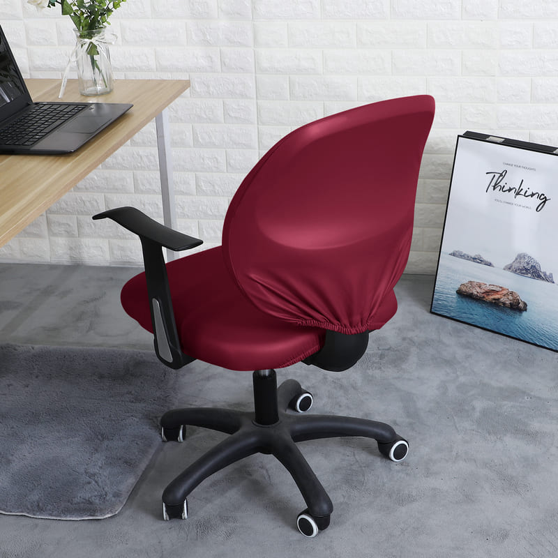 Bürostuhlbezug aus burgunderfarbenem Leder