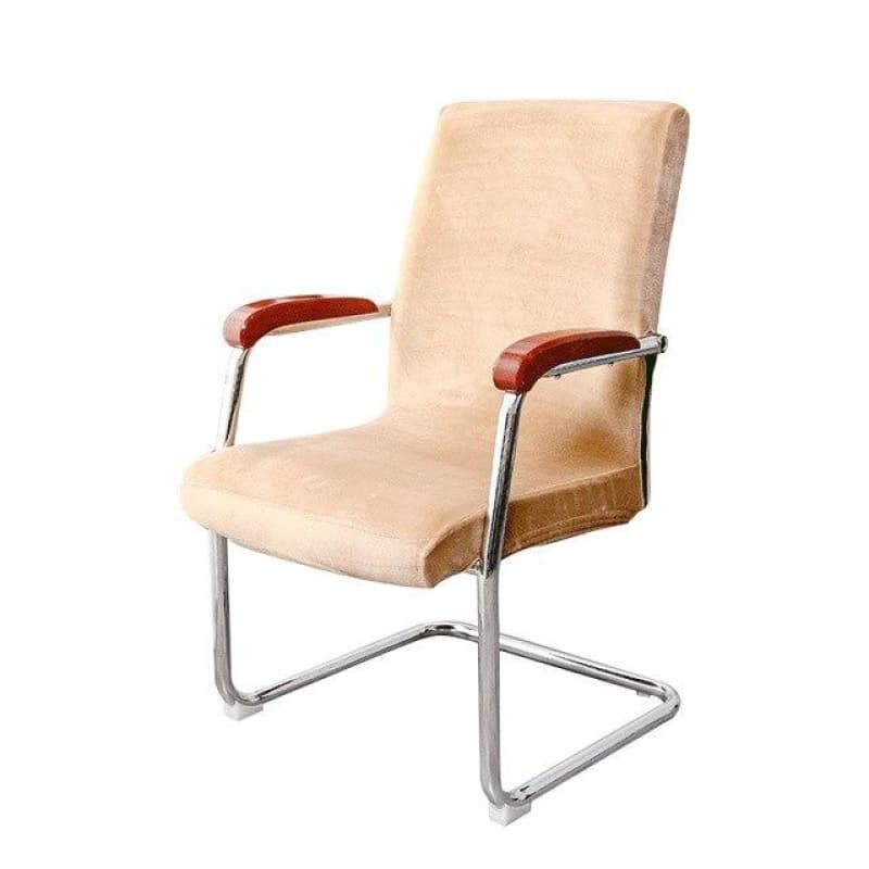 Dunkelbeiger Samt-Bürostuhlbezug