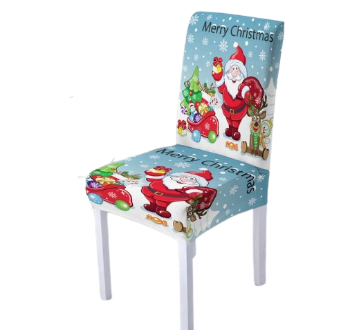 Stuhlbezug Merry Christmas Sky Blue