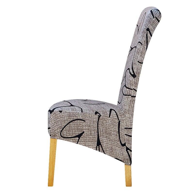 Großer metallgrauer Stuhlbezug