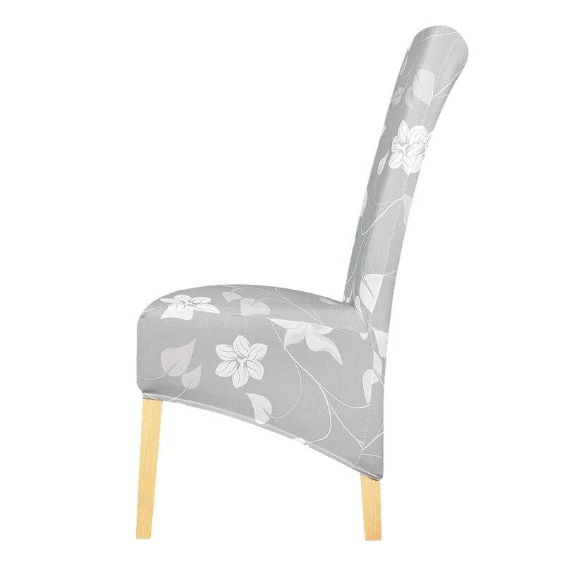 Grauer großer Stuhlbezug mit Blumen