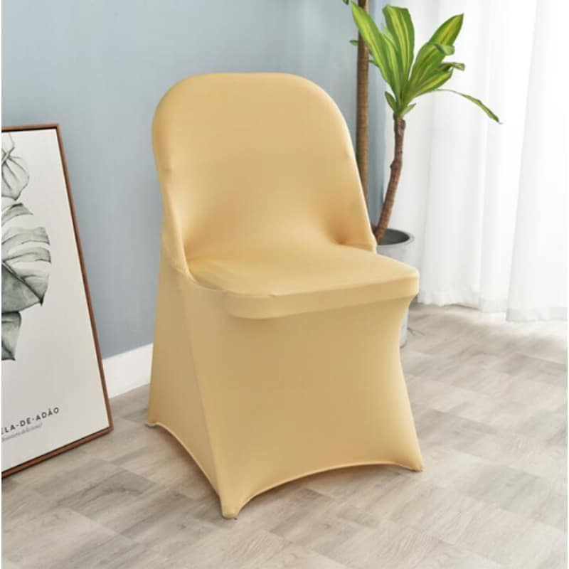 Beige Hochzeits-Klappstuhlbezug