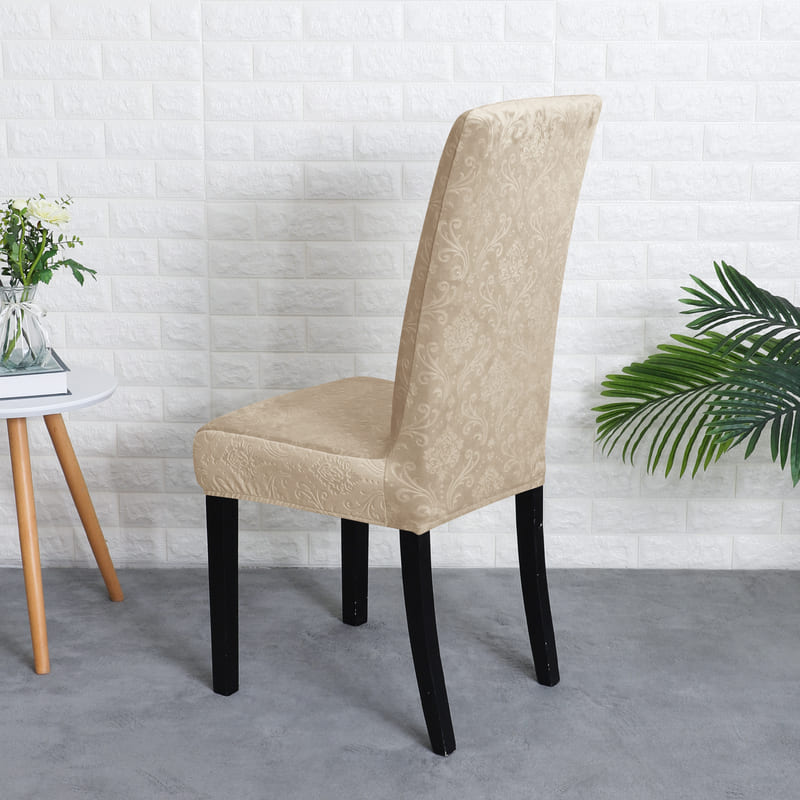 Lily Beige Samt-Stuhlbezug