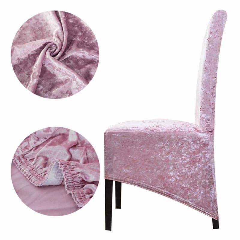 Großer Stuhlbezug aus rosa Samt