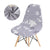 Grauer skandinavischer Stuhlbezug mit weißen Mustern