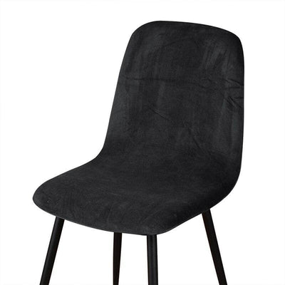 Skandinavischer Stuhlbezug aus grauem und schwarzem Samt