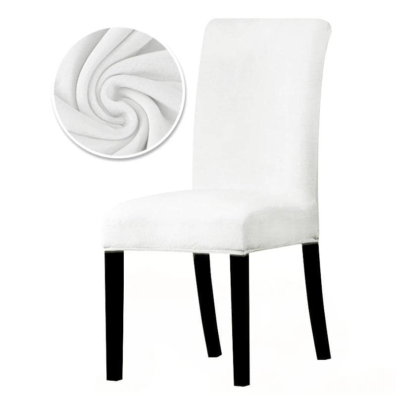 Stuhlbezug aus schneeweißem Samt