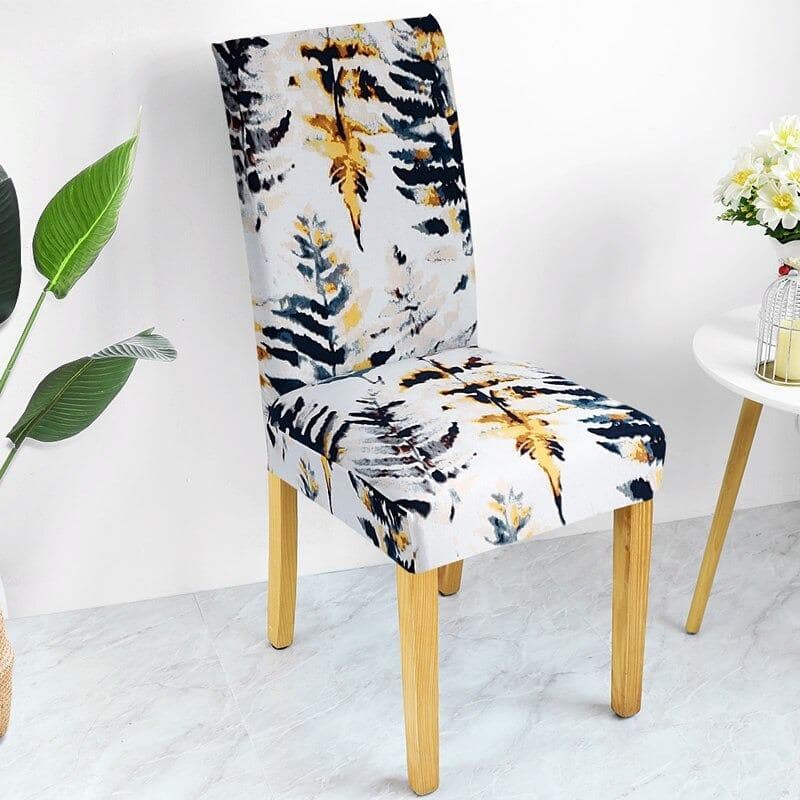 Stuhlbezug mit weißem Blumenmuster