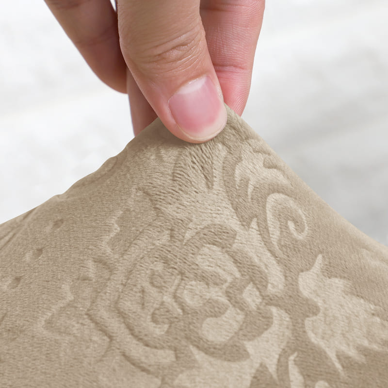 Lily Beige Samt-Stuhlbezug