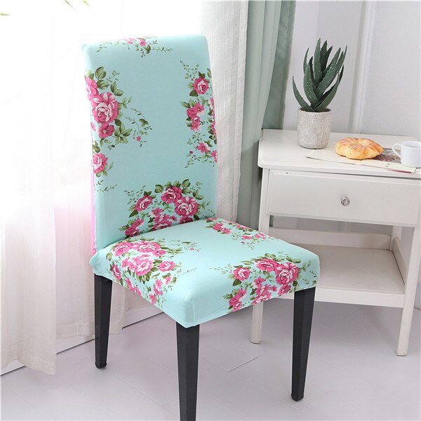Jamila Pink Floral Türkis Stuhlbezug